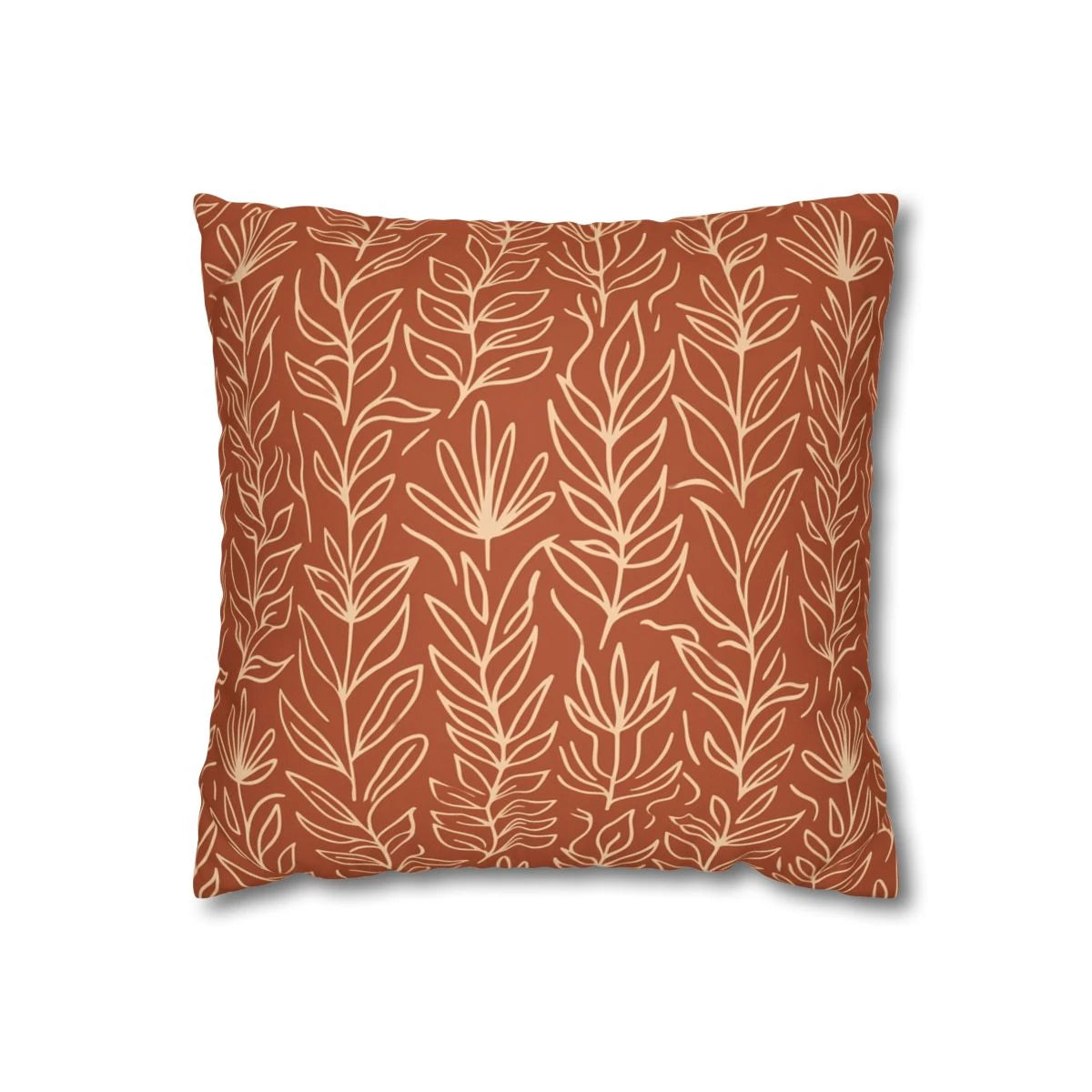 Burnt Orange Botanical Pillow with Insert