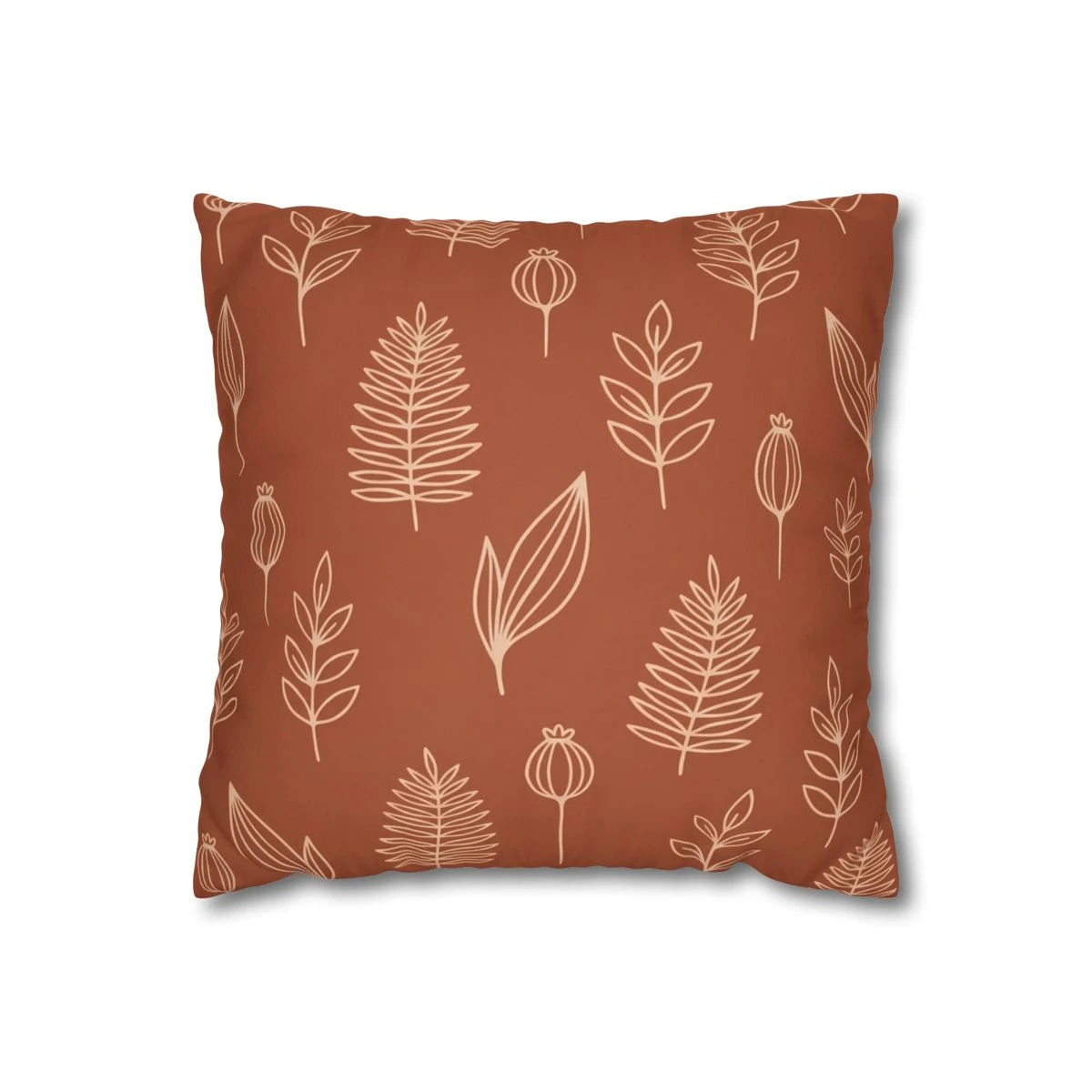 Rust Botanical Throw Pillow with Insert