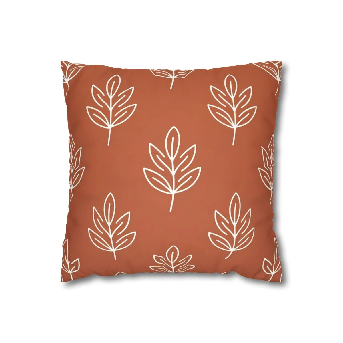 Burnt Sienna Leaf Throw Pillow with Insert