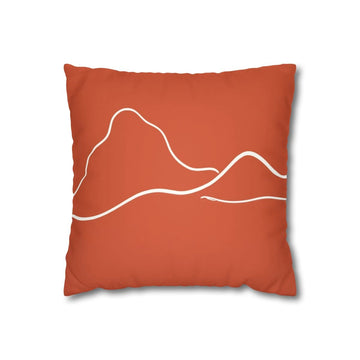 Terracotta Line Art Mountain Throw Pillow with Insert