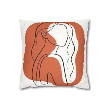Terracotta Woman Profile Throw Pillow