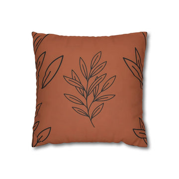 Rust Orange Botanical Pillow with Insert