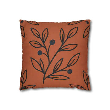 Burnt Orange Berry Branch Cushion Cover