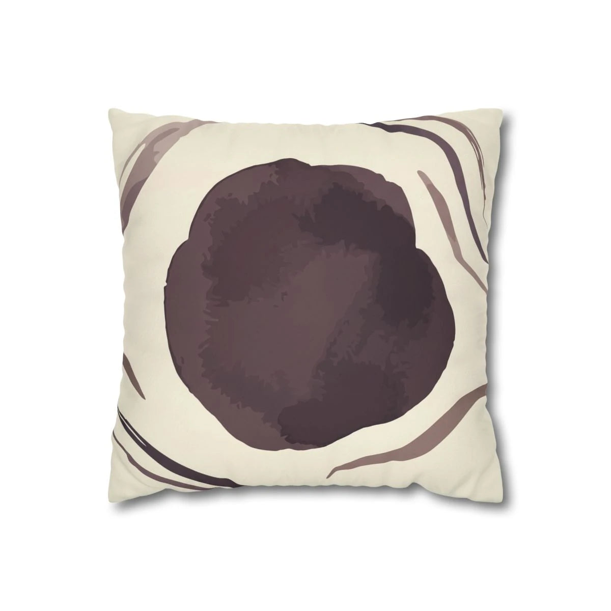 Dark Enso Circle Throw Pillow with Insert