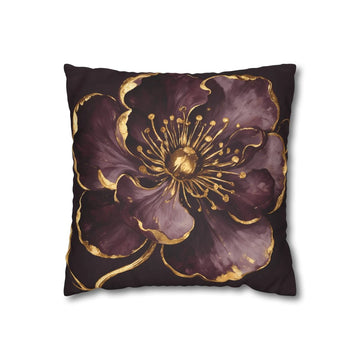 Gilded Plum Floral Throw Pillow