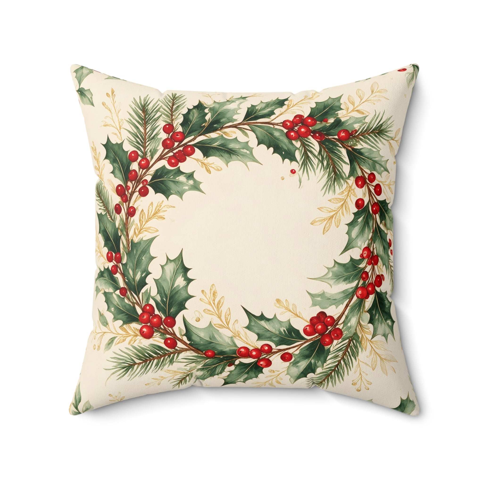 Christmas Wreath Throw Pillow with Insert