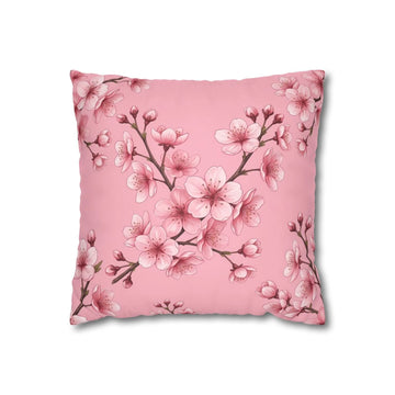 Pink Sakura Blossom Pattern Pillow Cover