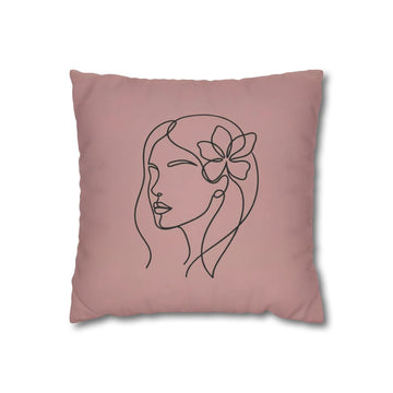 Dusty Rose Woman Face Pillow Case