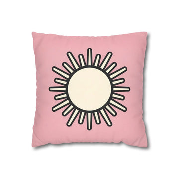 Pink Sun Throw Pillow with Insert