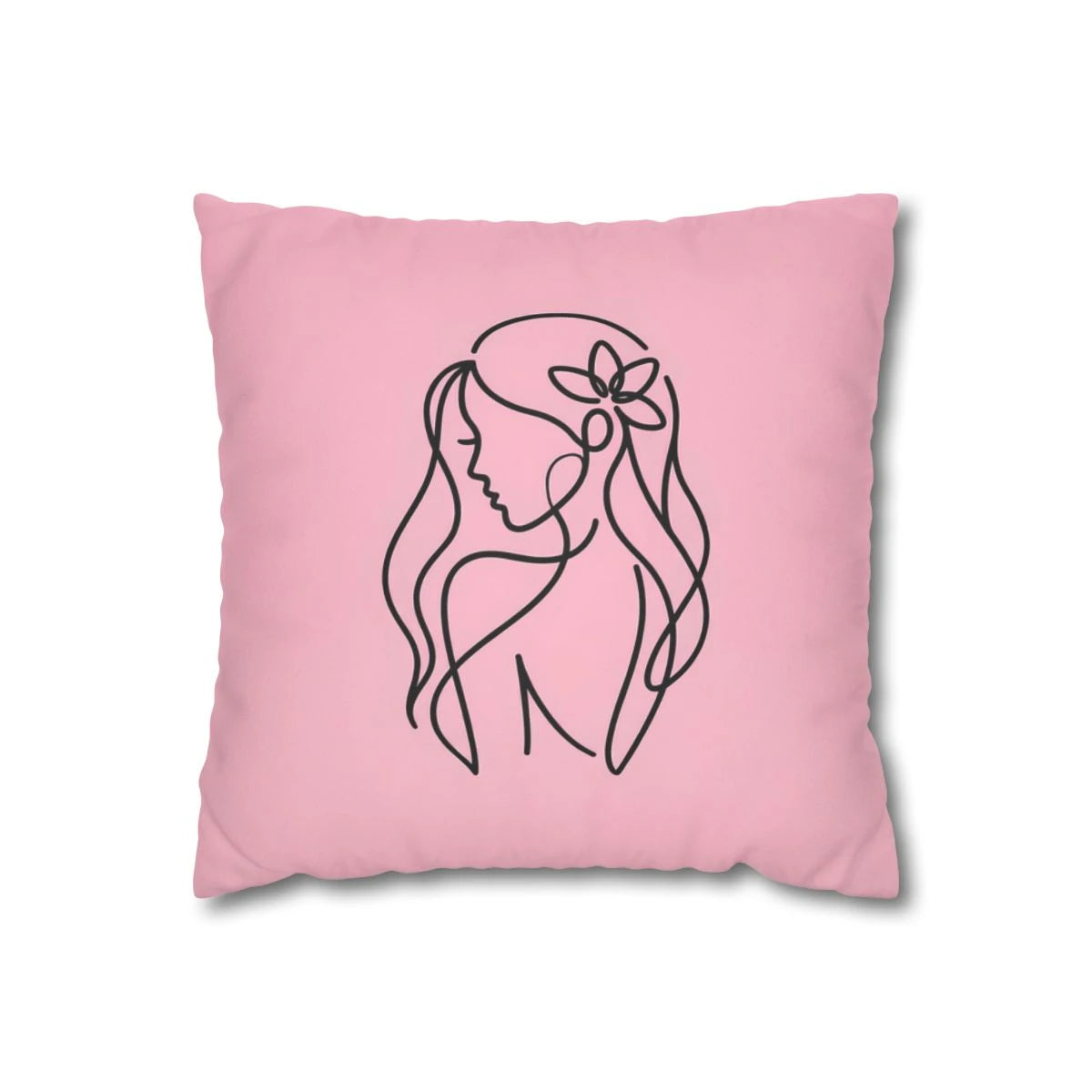 Feminine Silhouette Pillow Cover Blush Pink