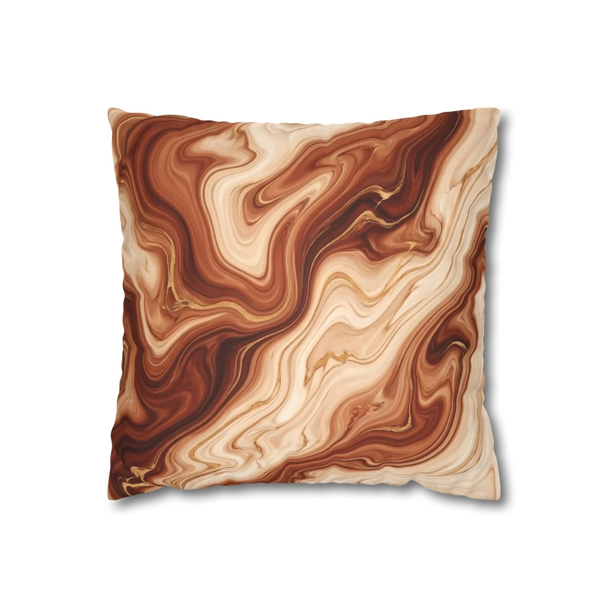 Cinnamon Fluid Marble Cushion Cover