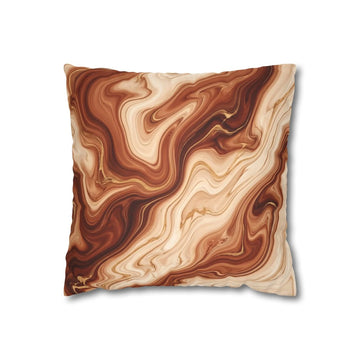 Cinnamon Fluid Marble Cushion Cover
