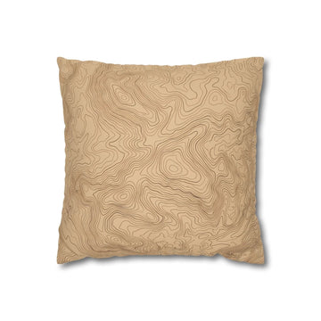 Tan Terrain Map Throw Pillow with Insert