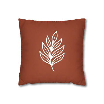 Burnt Orange Leaf Throw Pillow with Insert