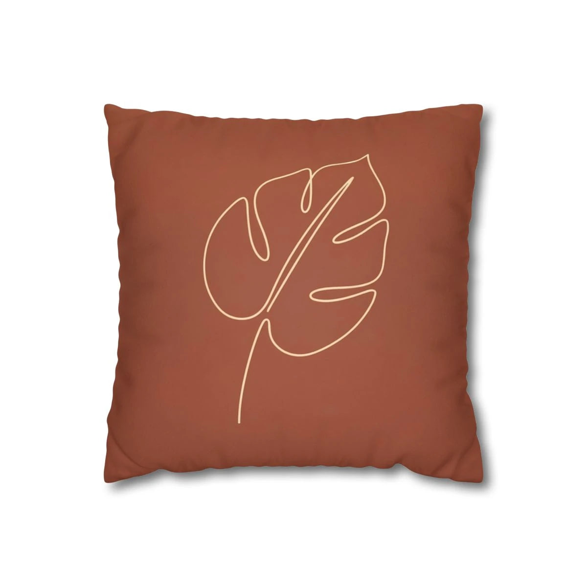 Burnt Sienna Monstera Pillow with Insert
