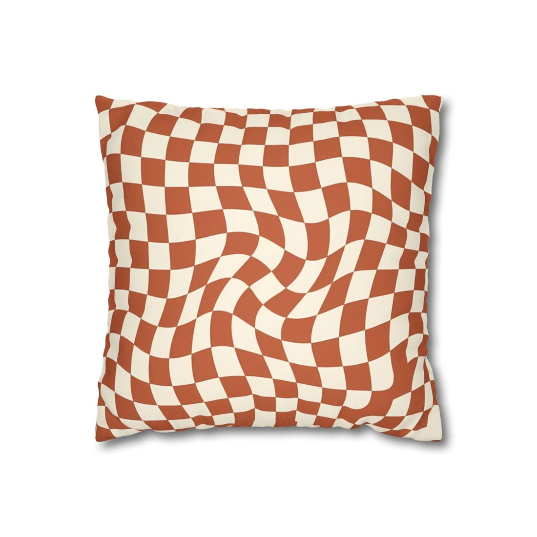 Front view of Wavy Checkerboard Cushion Cover on a white background.