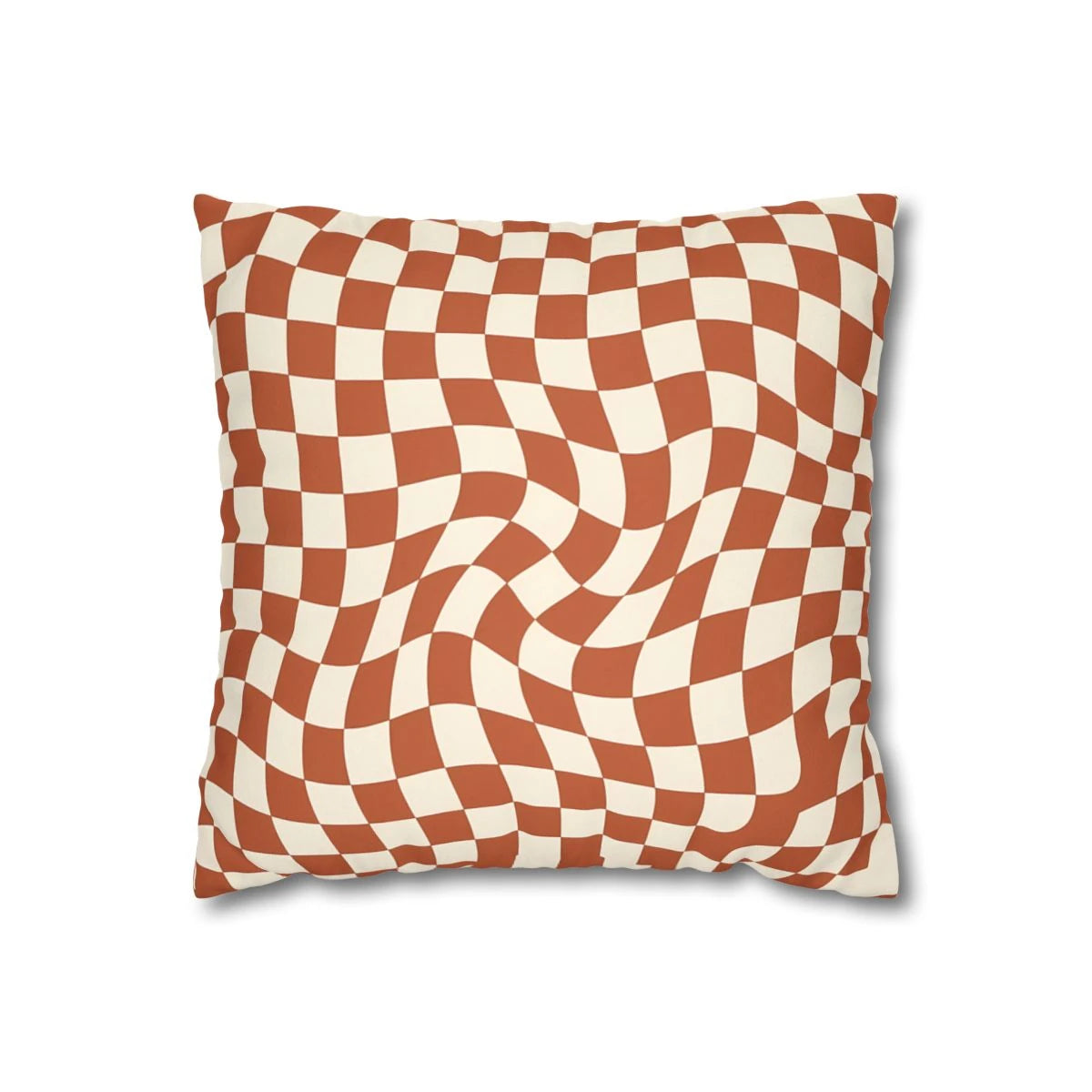 Front view of Wavy Checkerboard Cushion Cover on a white background.