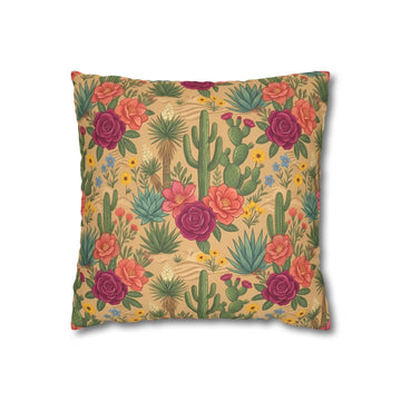 Vibrant Desert Rose Cactus Throw Pillow Cover