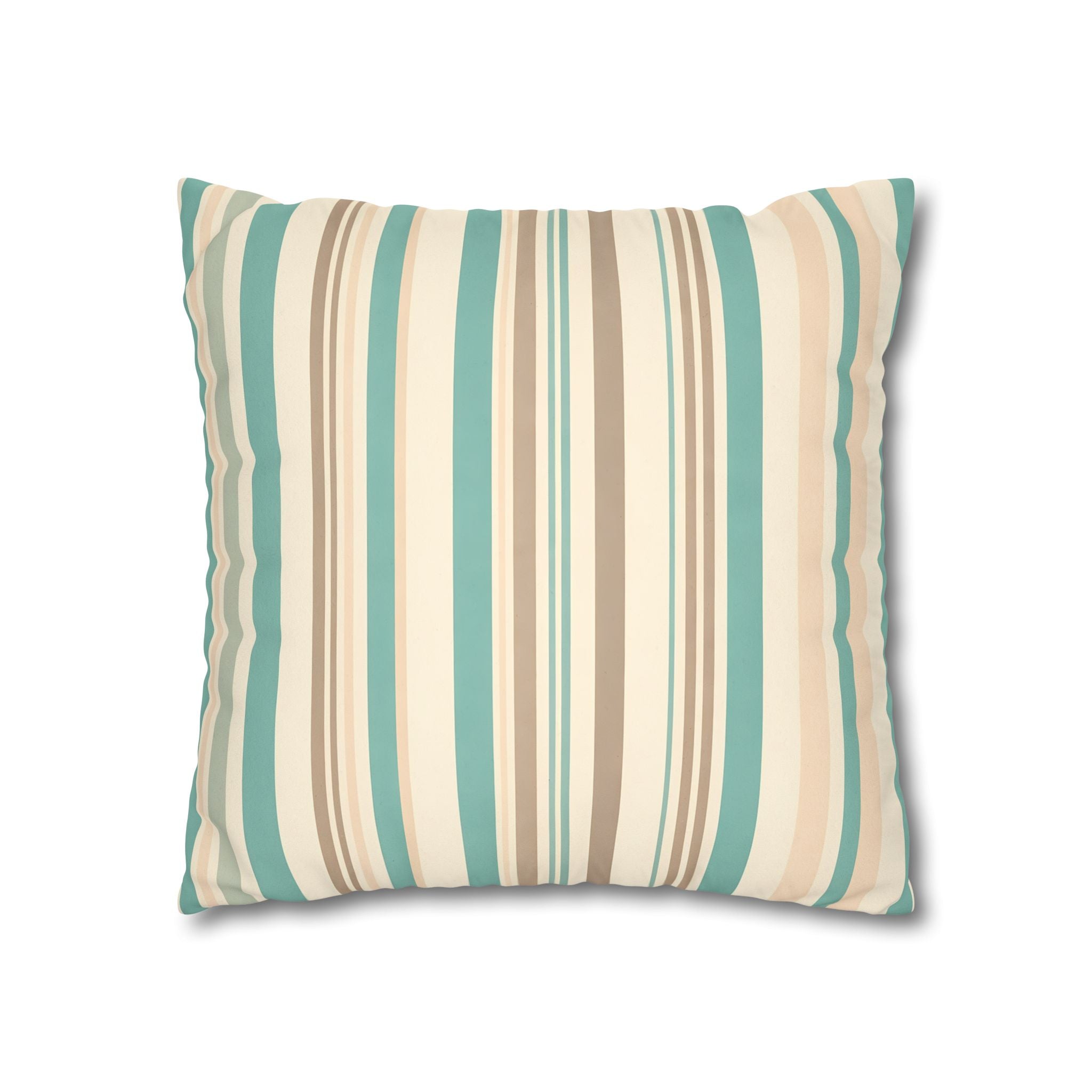 Marine Mist & Sand Vertical Stripe Pillow Cover