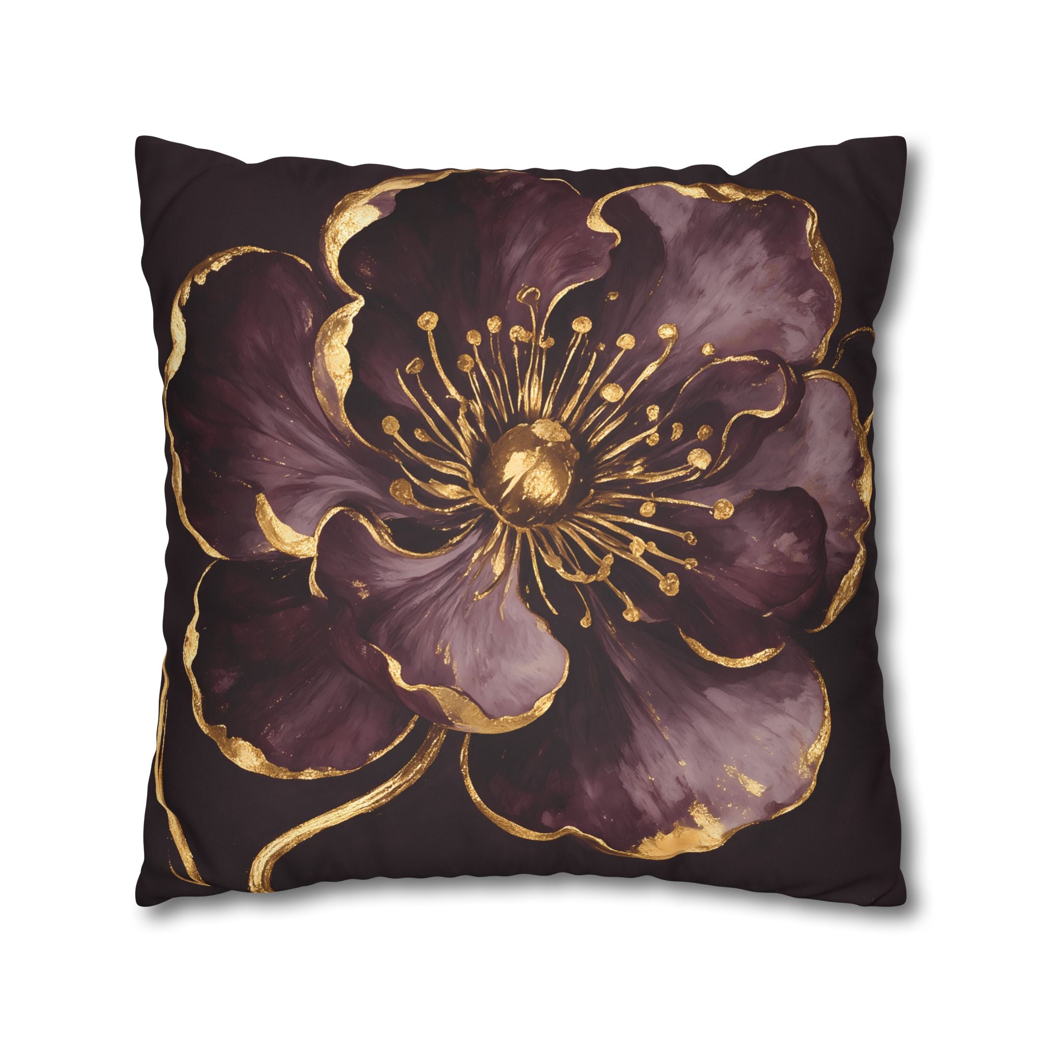 Gilded Plum Floral Pillow Case
