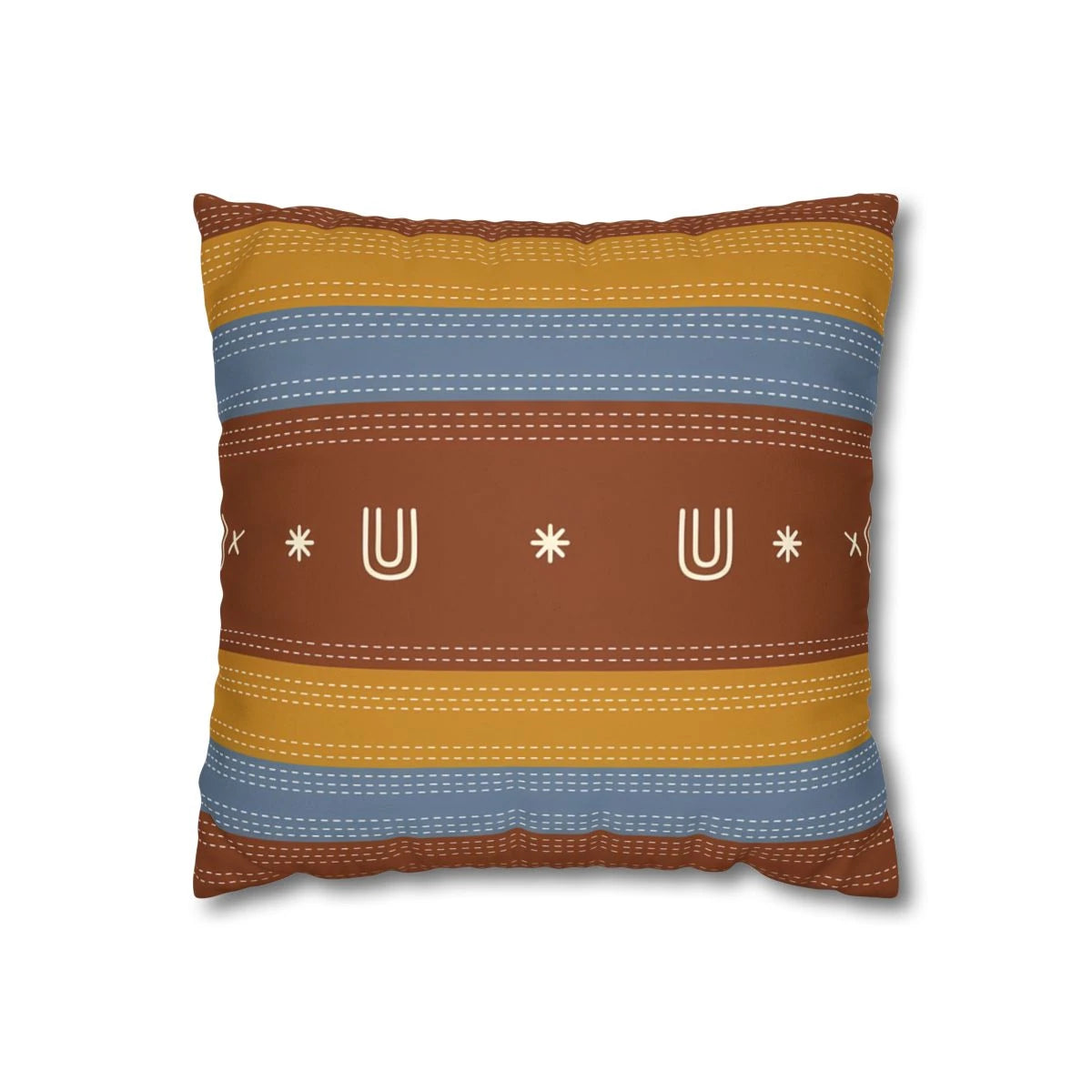 Front view of Kantha Patterned Cushion Case on a white background.
