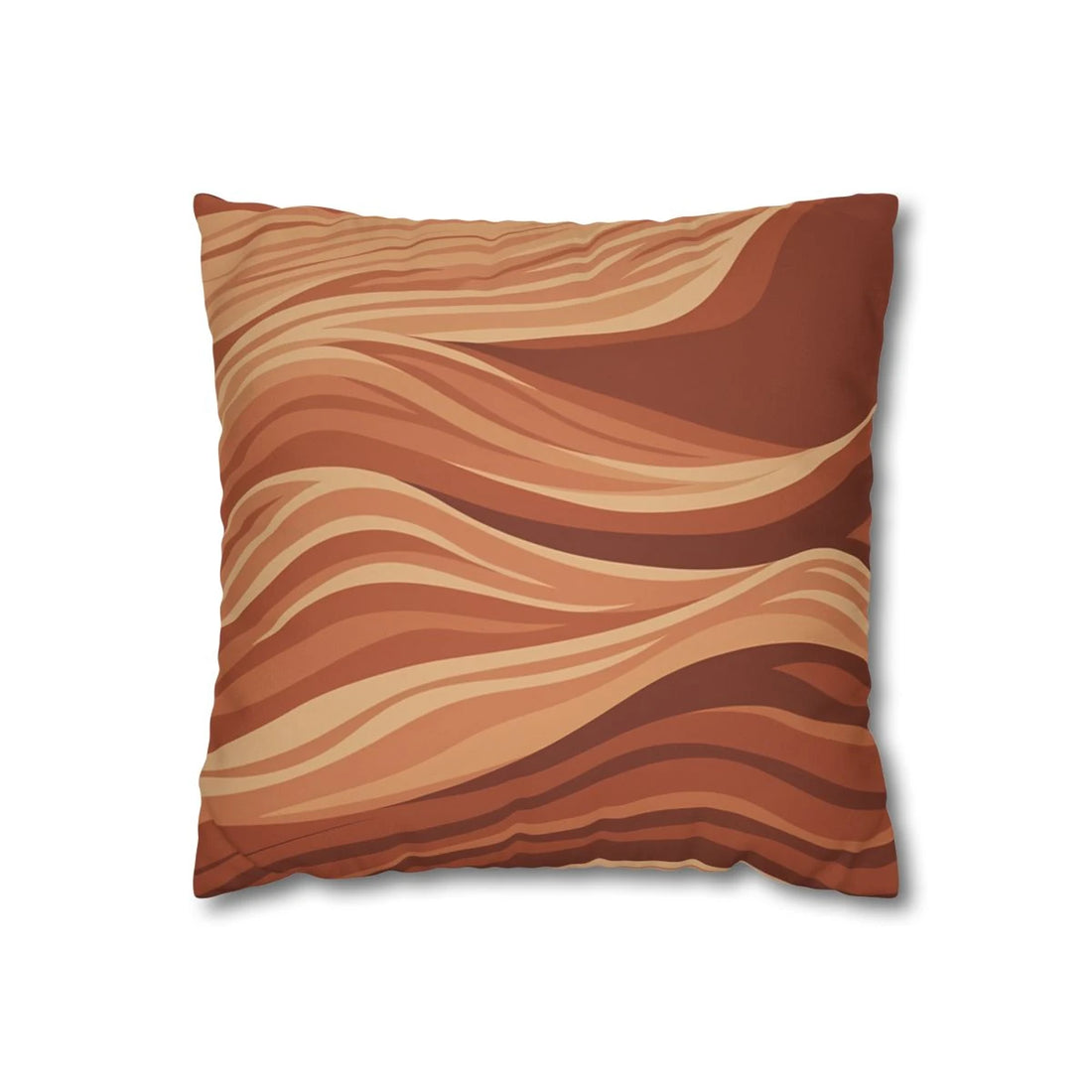Front view of Amber Strata Throw Pillow Marron and on a white background.