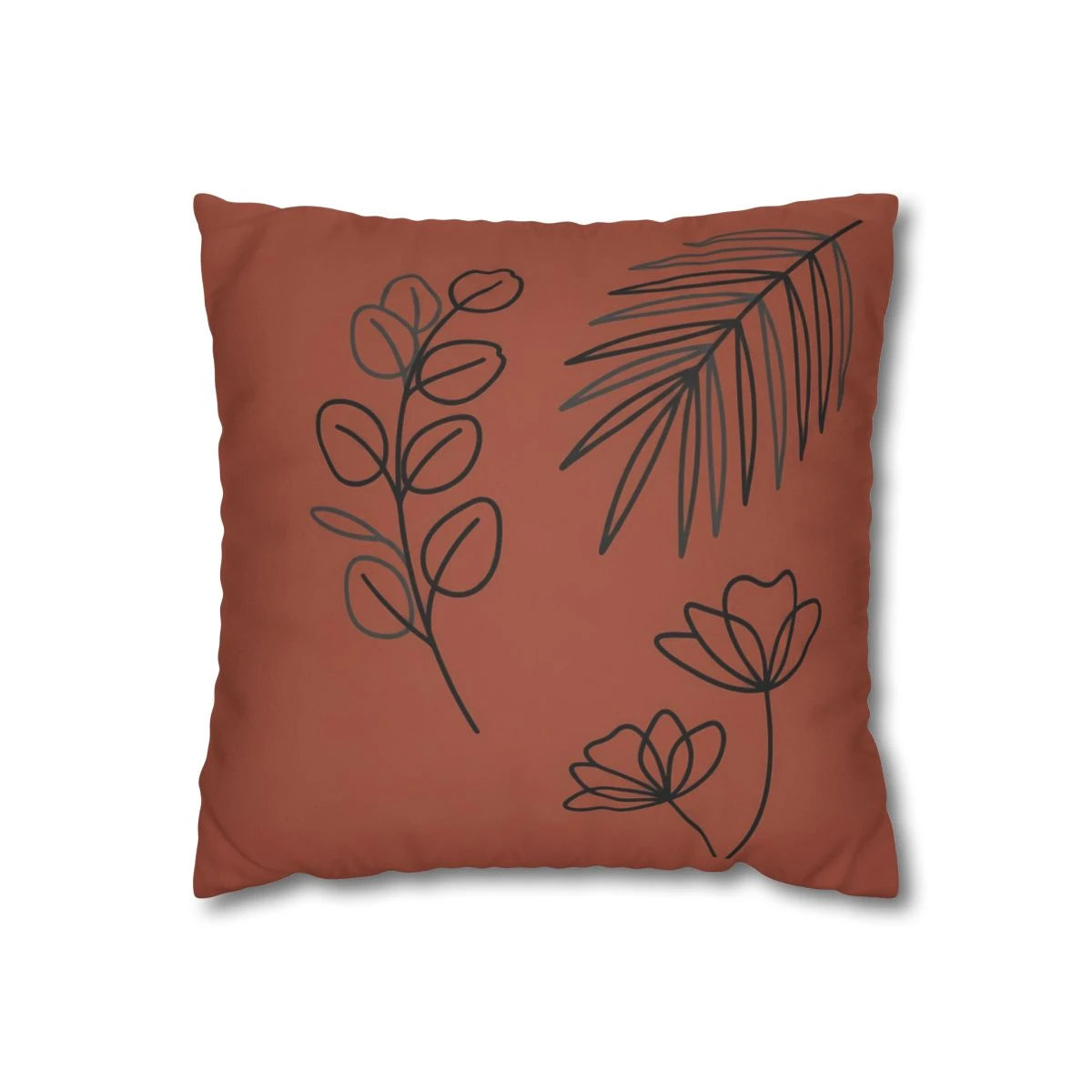 Earthy Rust Throw Pillow Case