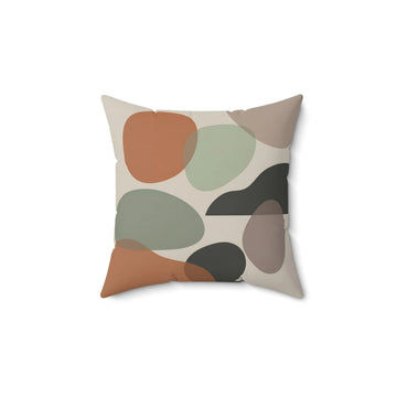 Terracotta & Sage Pebbles Throw Pillow