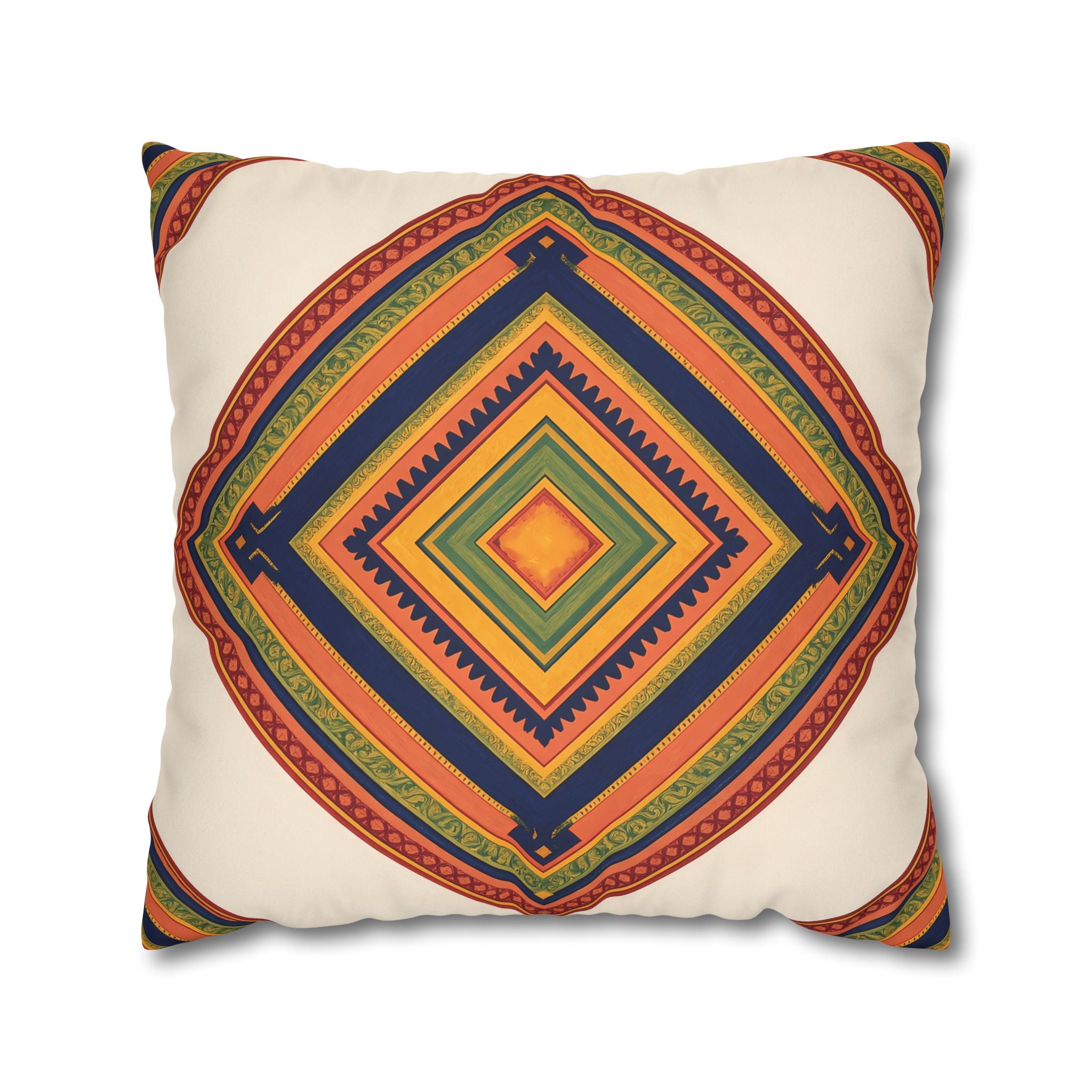 Global Folk Geometric Cushion