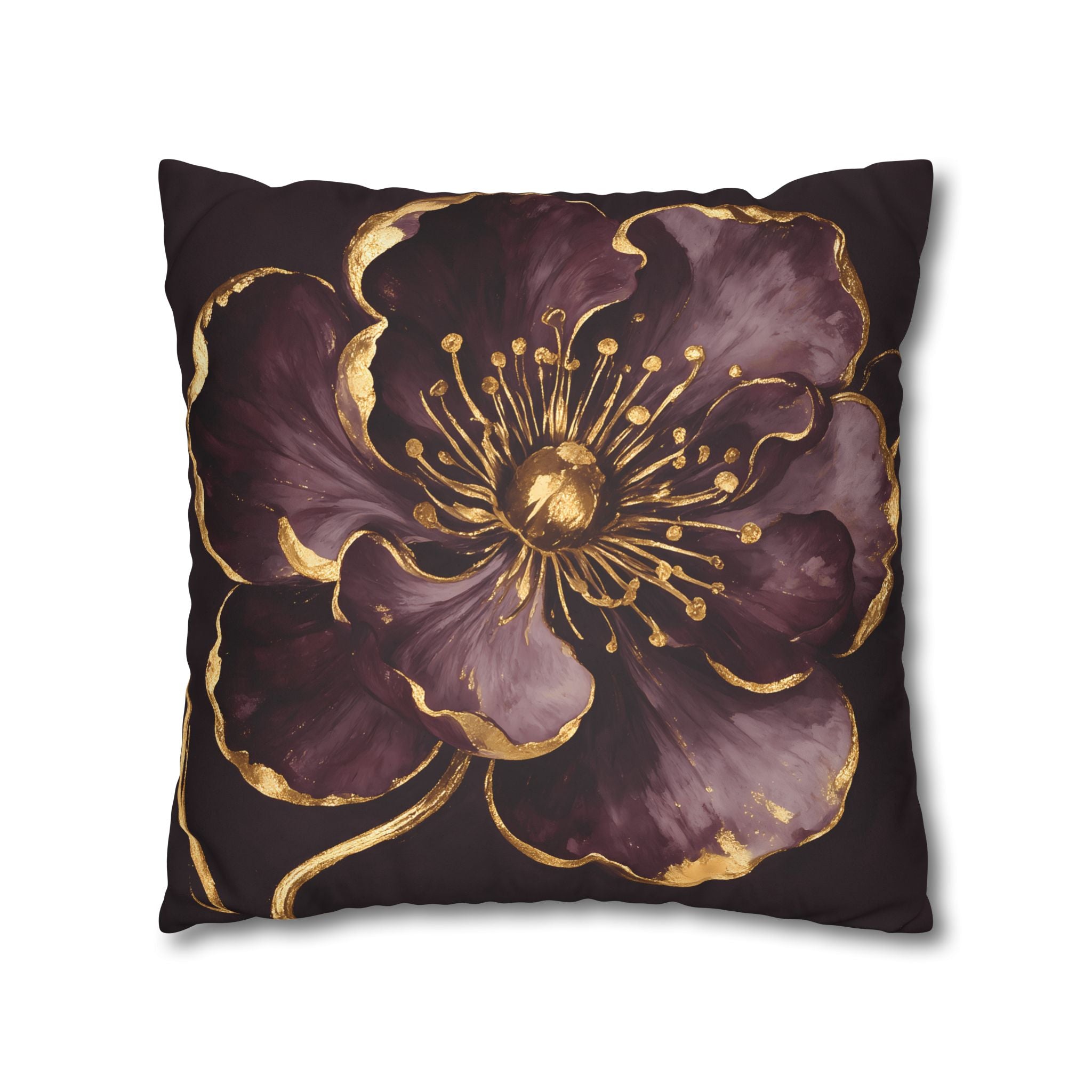 Gilded Plum Floral Pillow Case