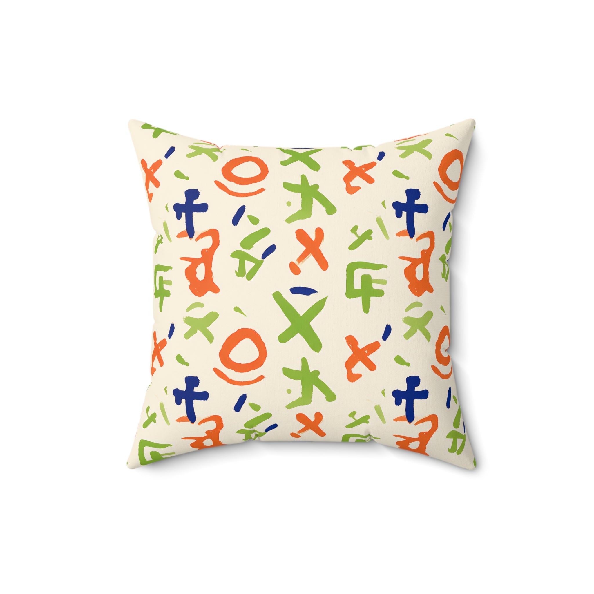 Hand Painted Folk Pillow with Insert