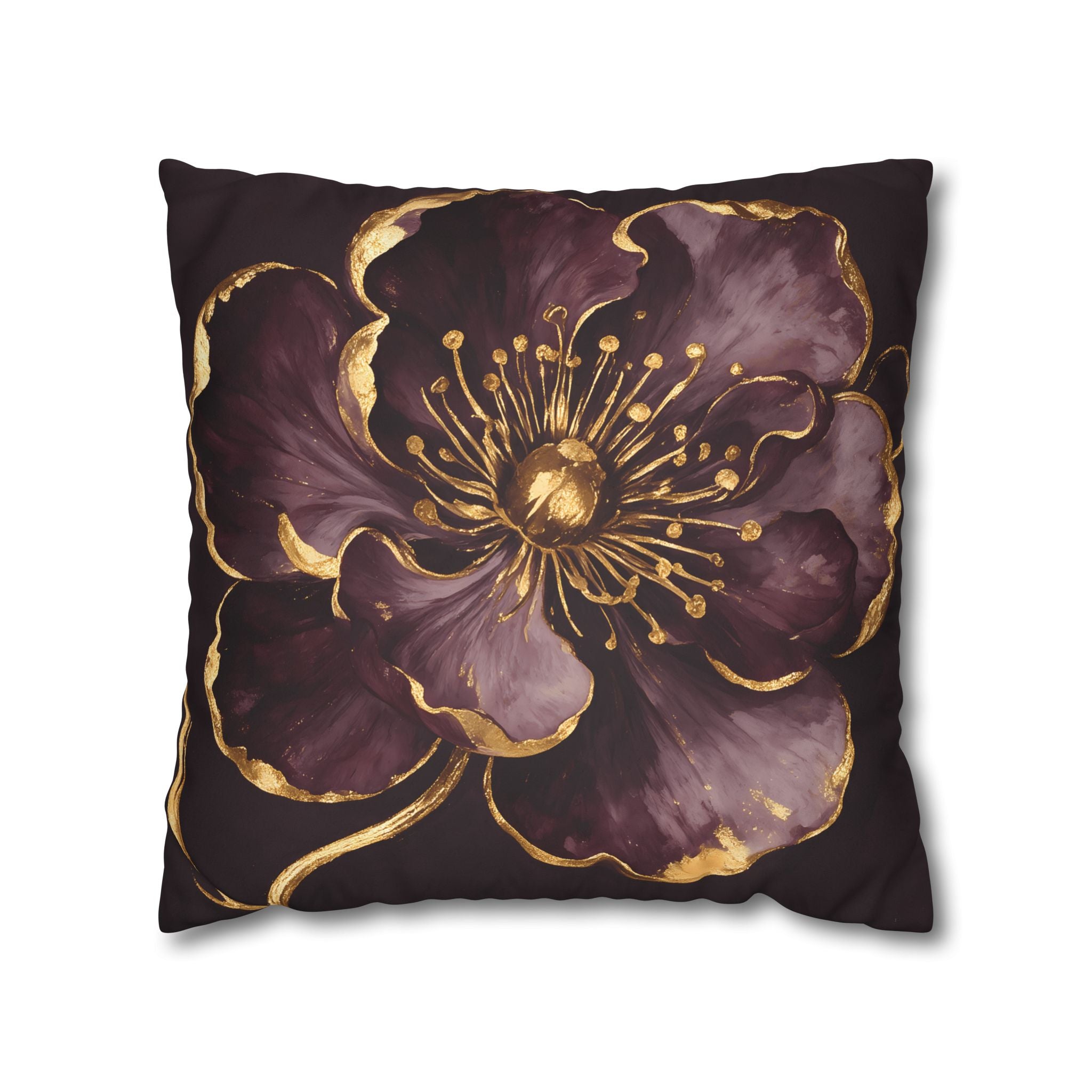 Gilded Plum Floral Pillow Case