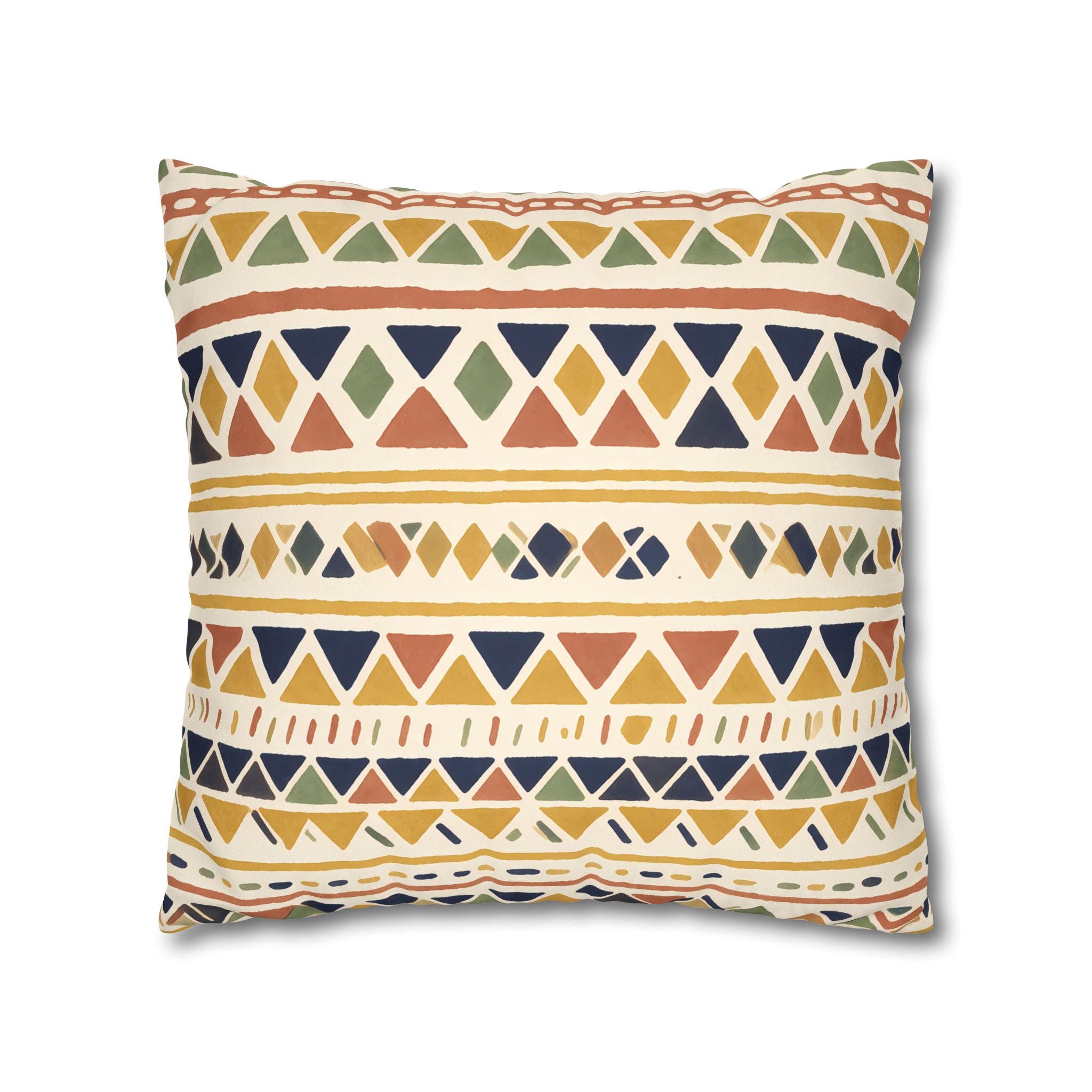 Ochre Mudcloth Pattern Cushion Cover