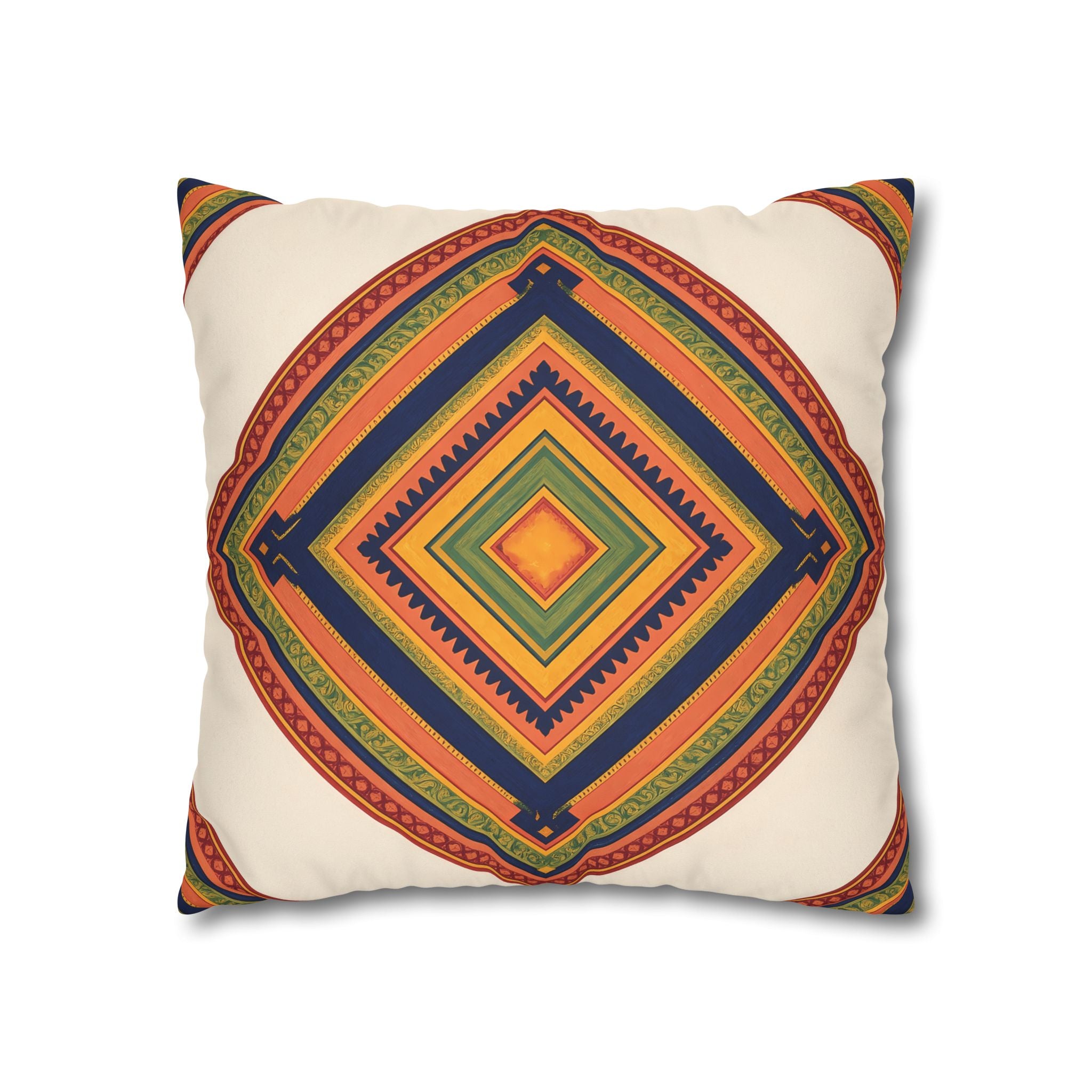 Global Folk Geometric Cushion