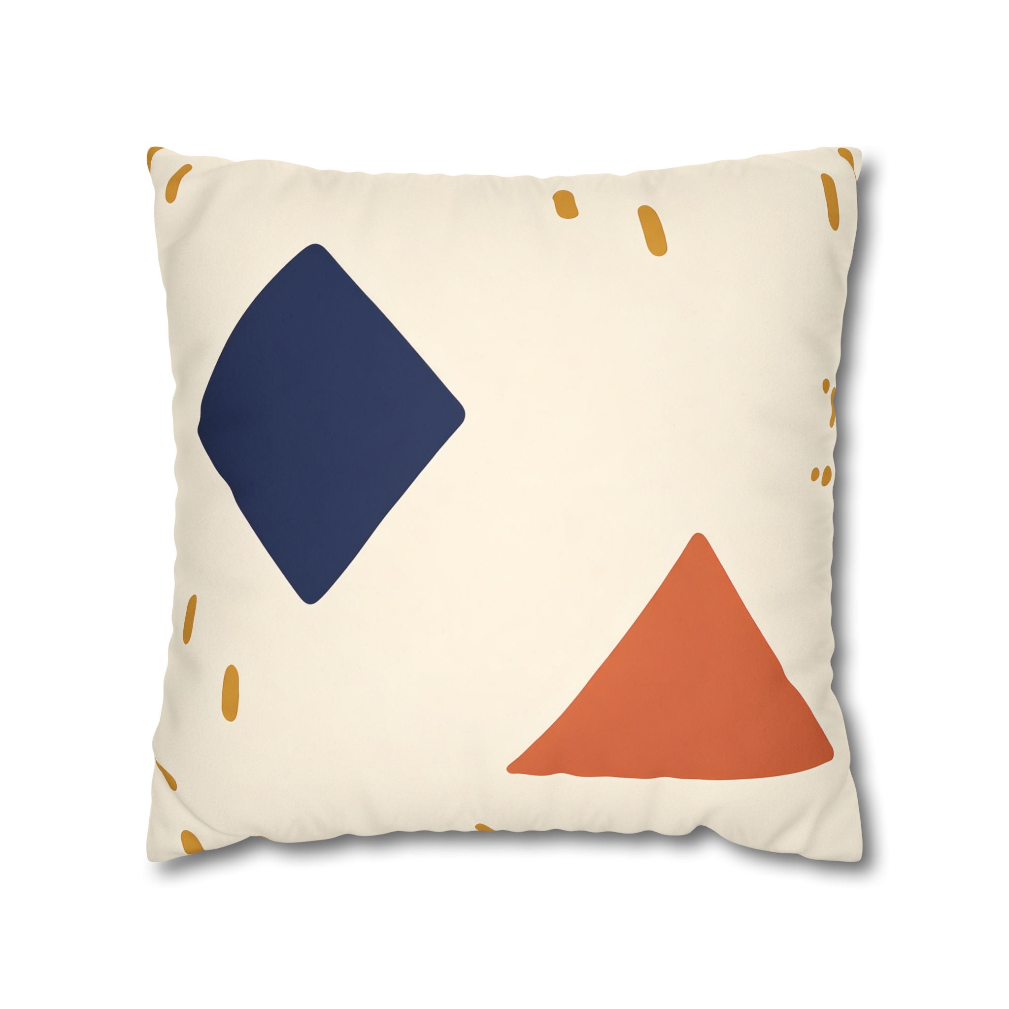 Indigo Diamond & Ochre Dash Pillow Cover