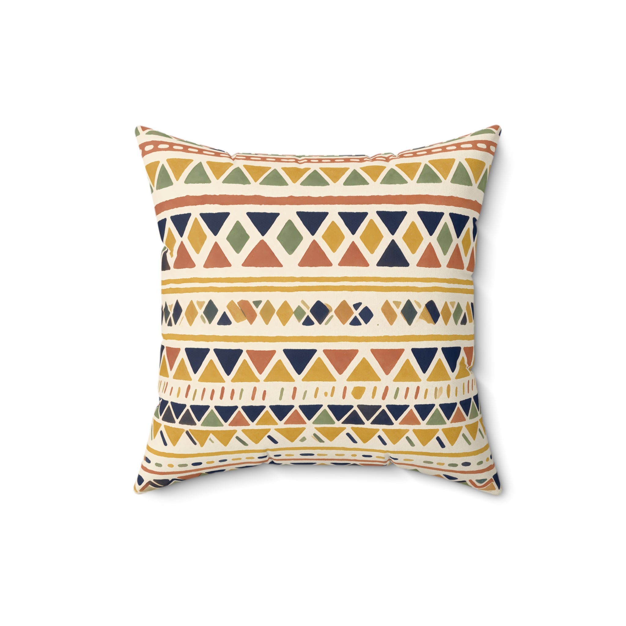 Terracotta Tribal Throw Pillow with Insert