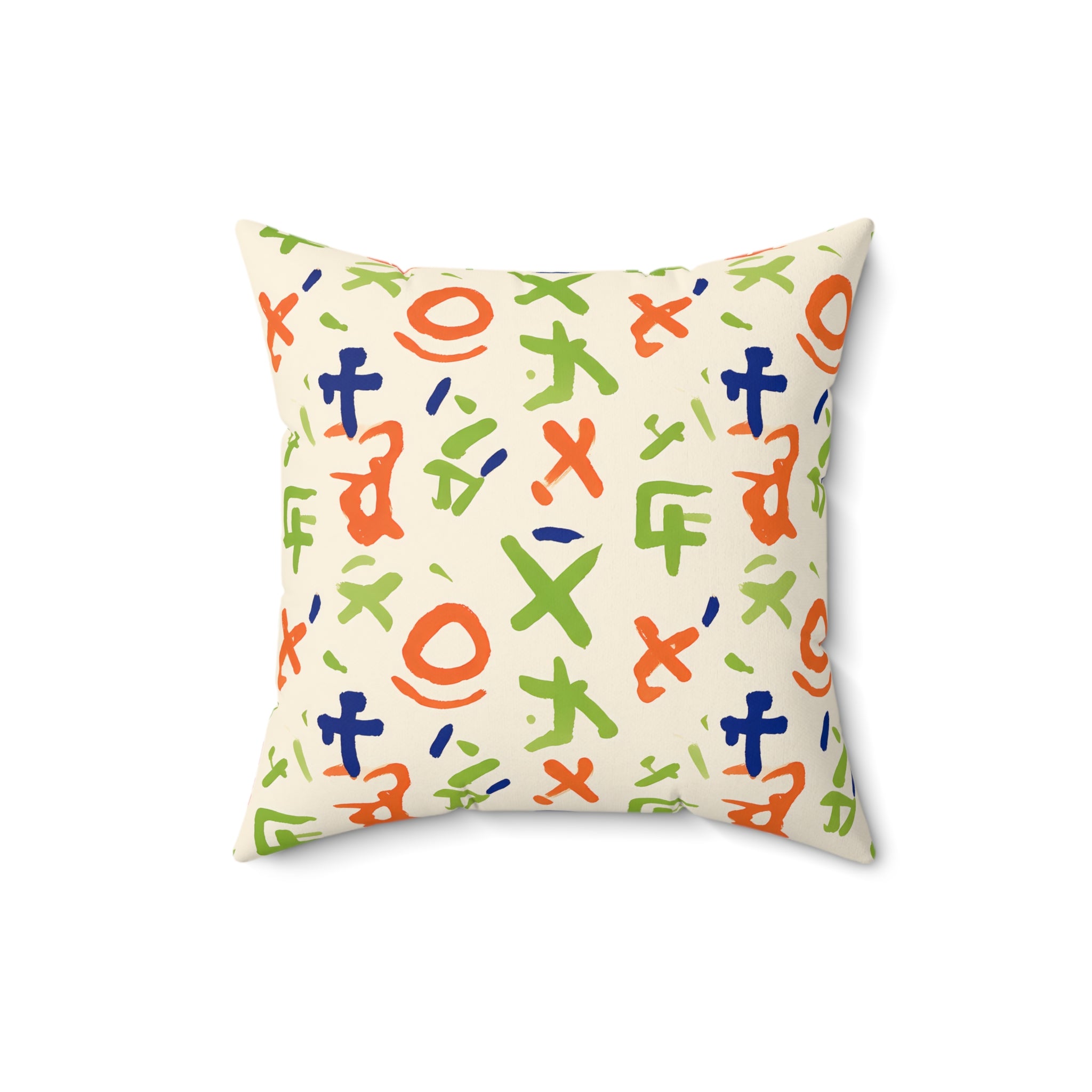 Hand Painted Folk Pillow with Insert