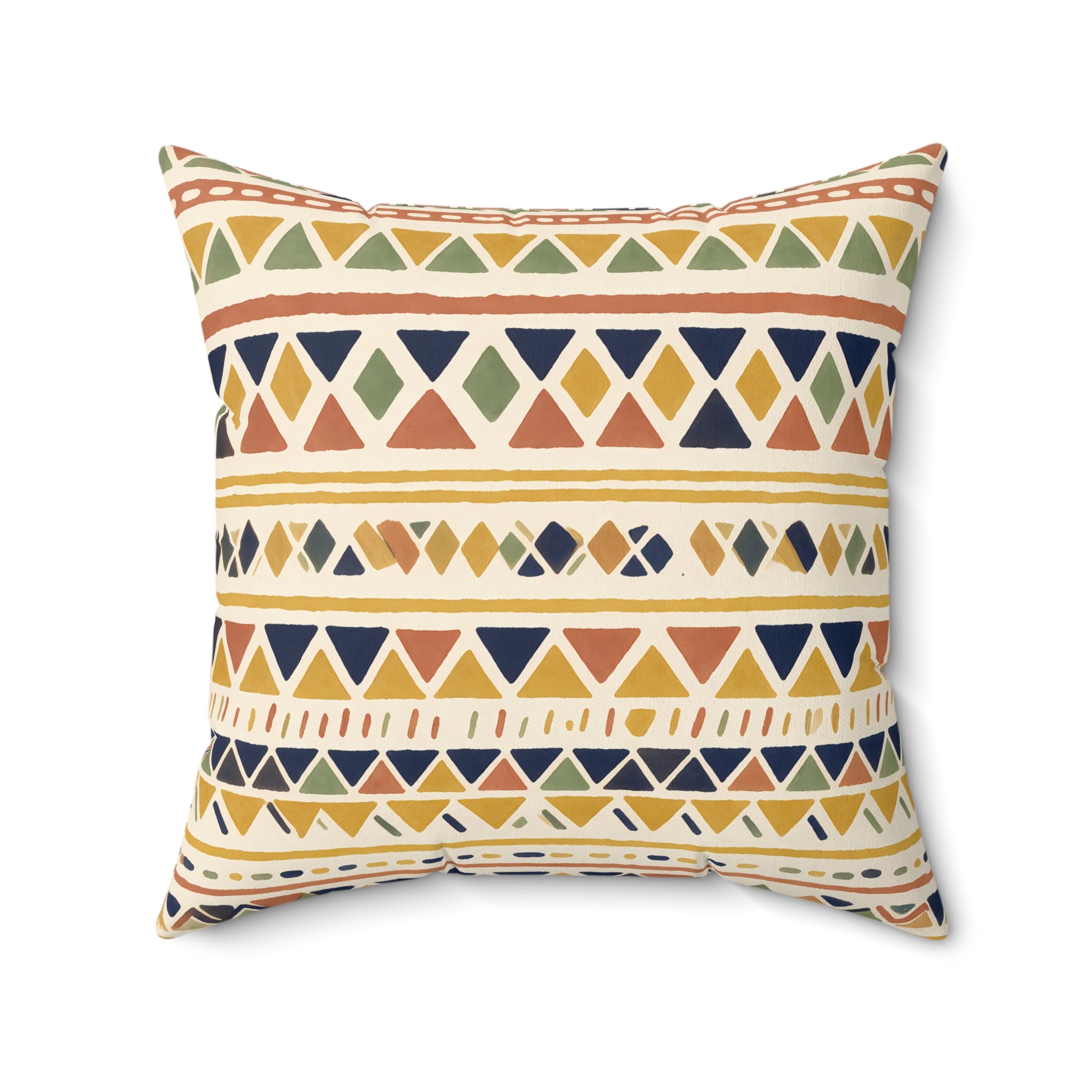 Terracotta Tribal Throw Pillow with Insert