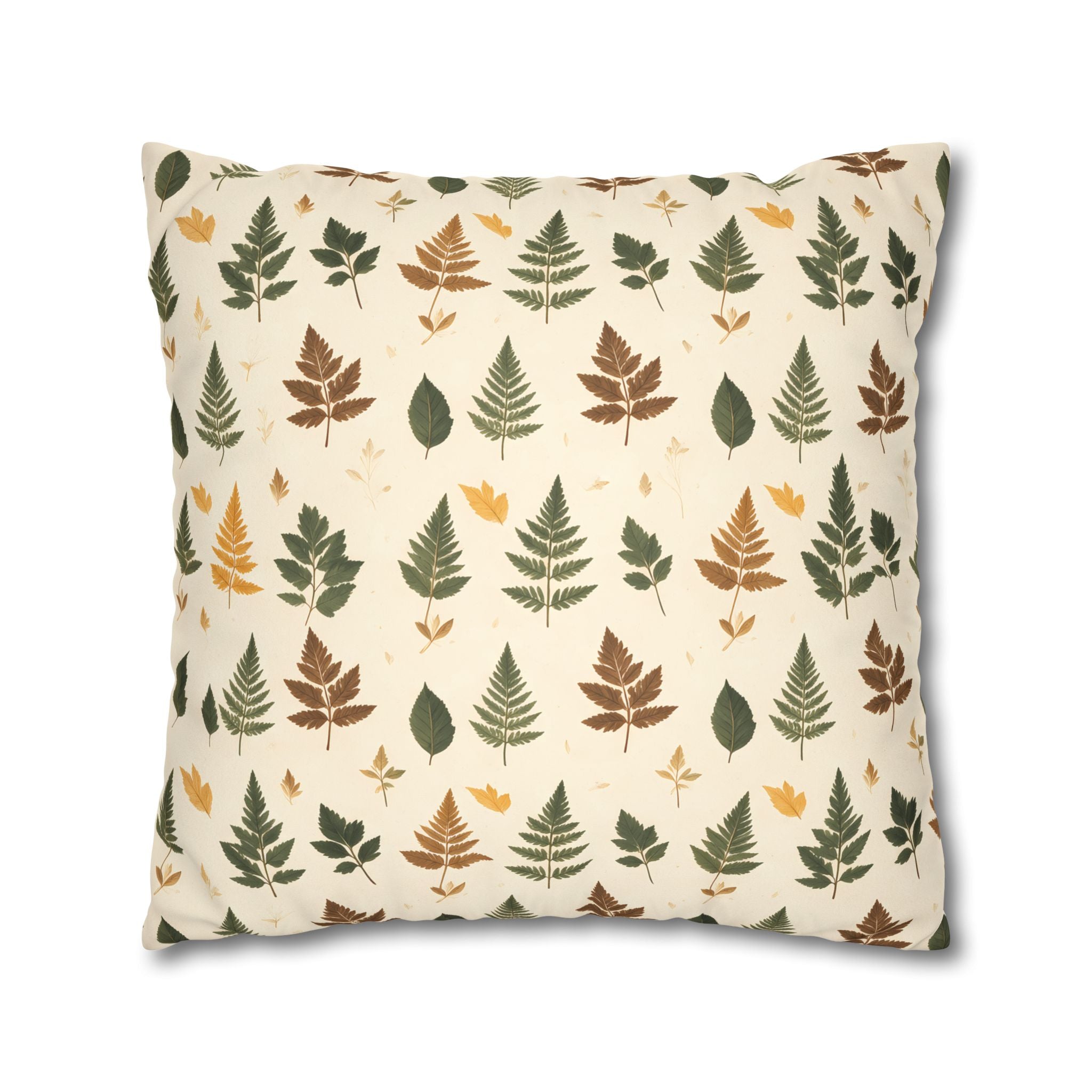 Olive Umber Fern Pillow Cover