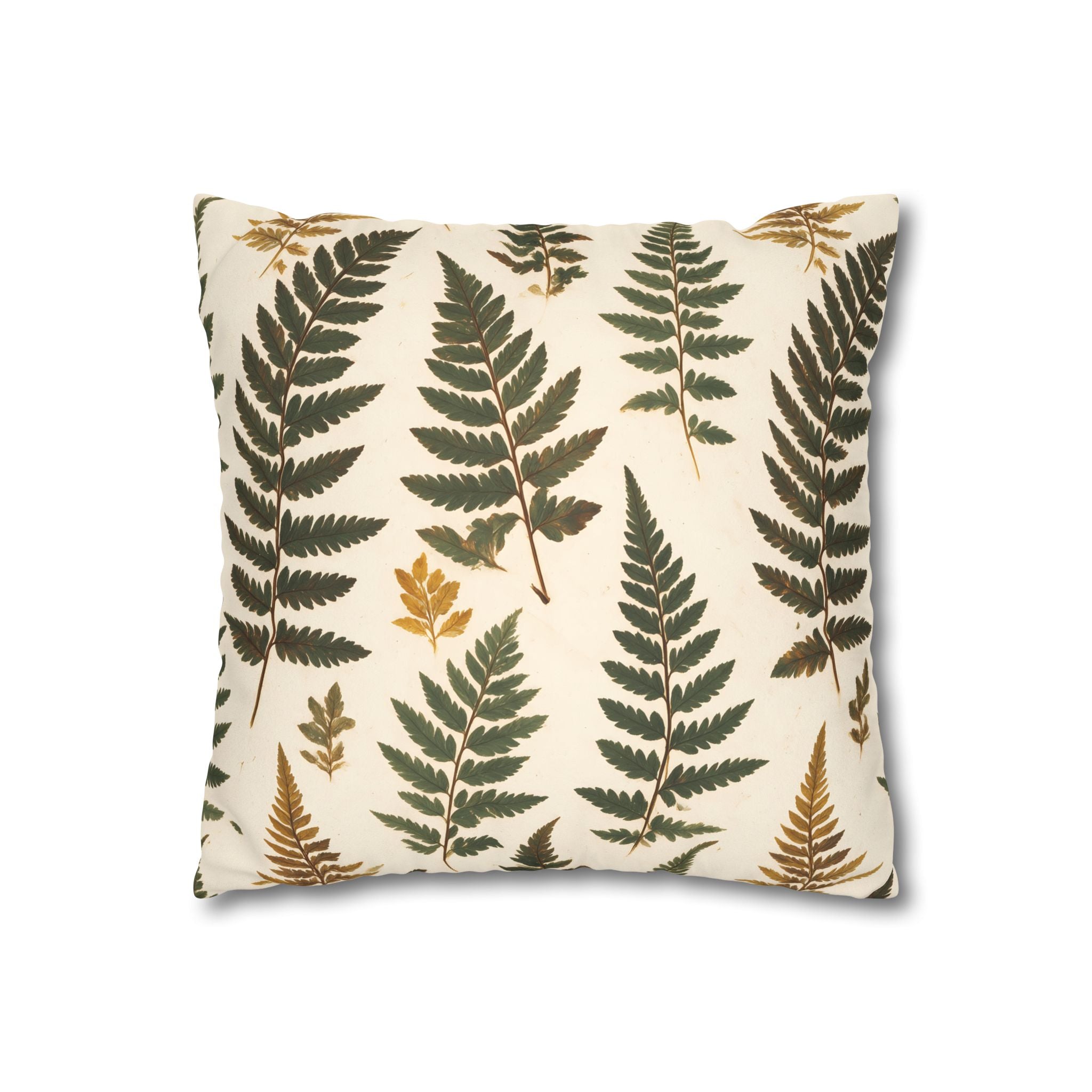 Umber Olive Fern Cushion Cover