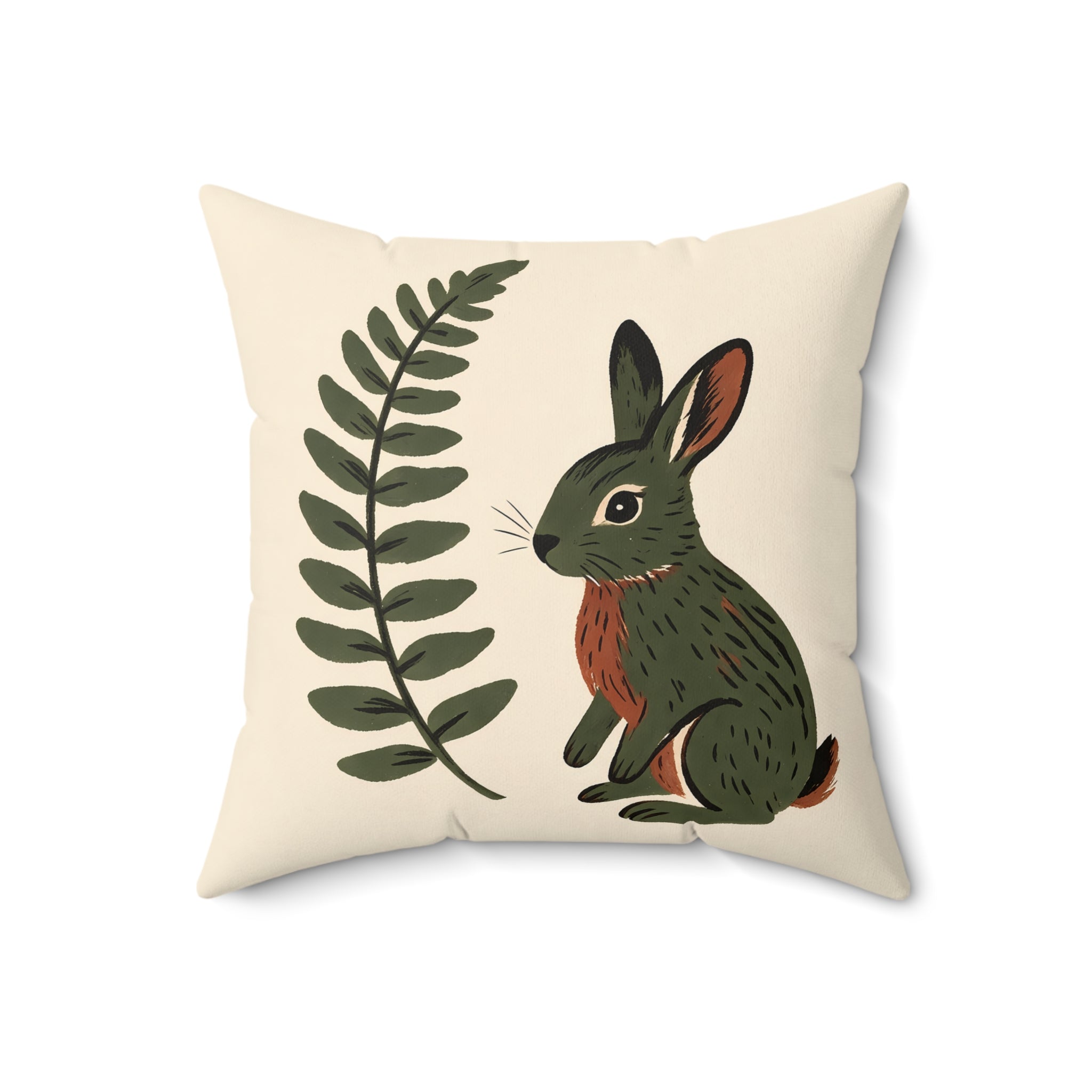 Forest Rabbit Throw Pillow