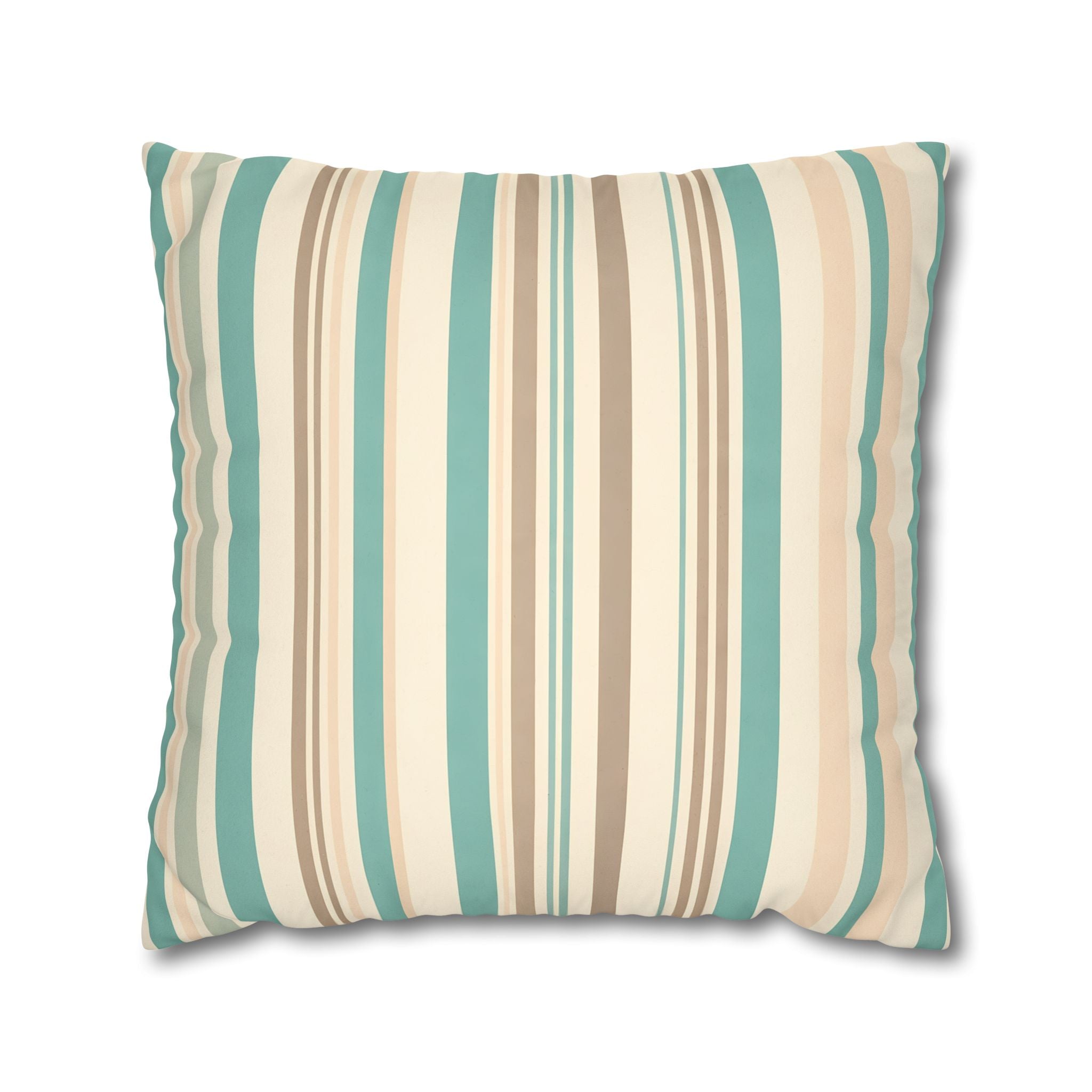 Marine Mist & Sand Vertical Stripe Pillow Cover