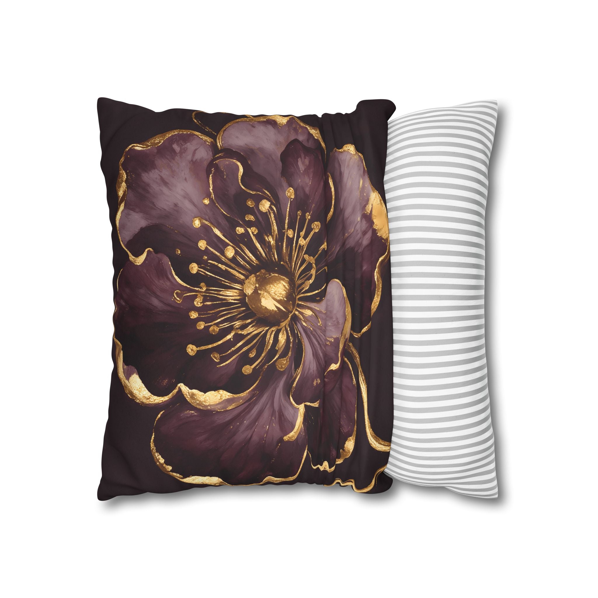 Gilded Plum Floral Pillow Case