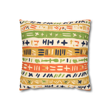 Persimmon & Wasabi Banded Cushion Cover