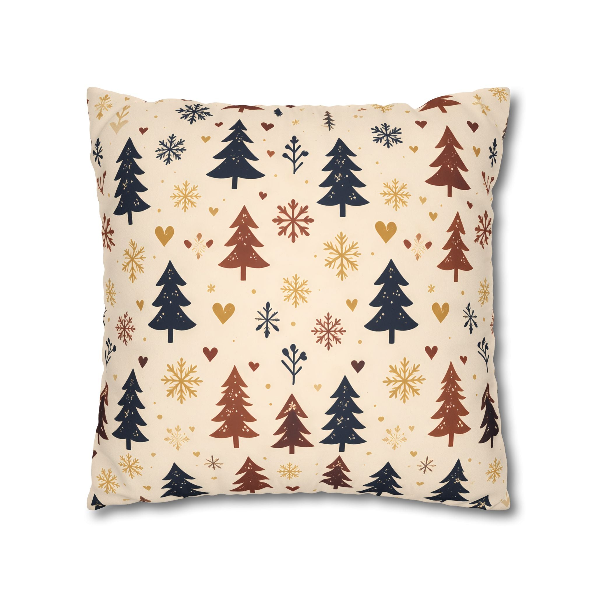 Folk Fir Tree Cushion Cover