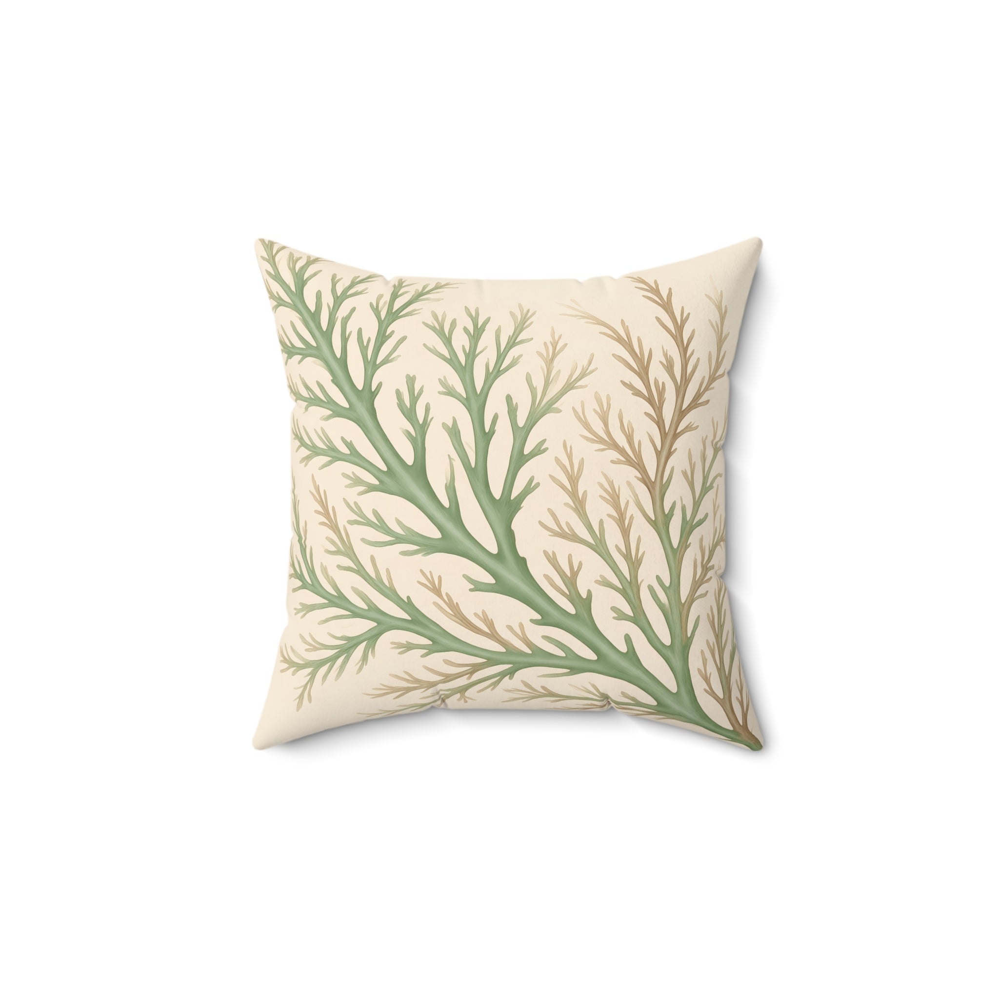 Sage Marine Frond Throw Pillow with Insert