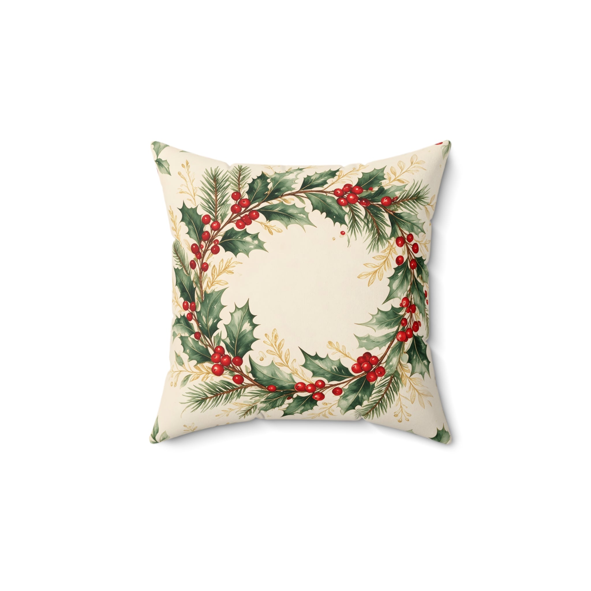 Christmas Wreath Throw Pillow with Insert