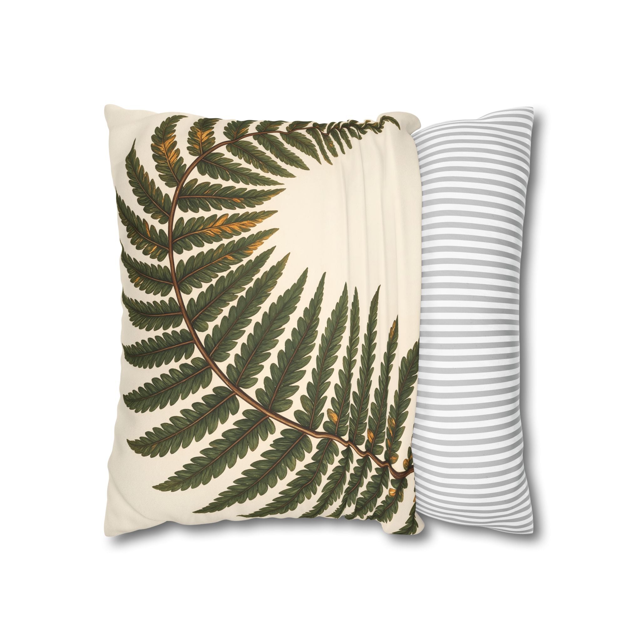 Umber Olive Fern Cushion Cover