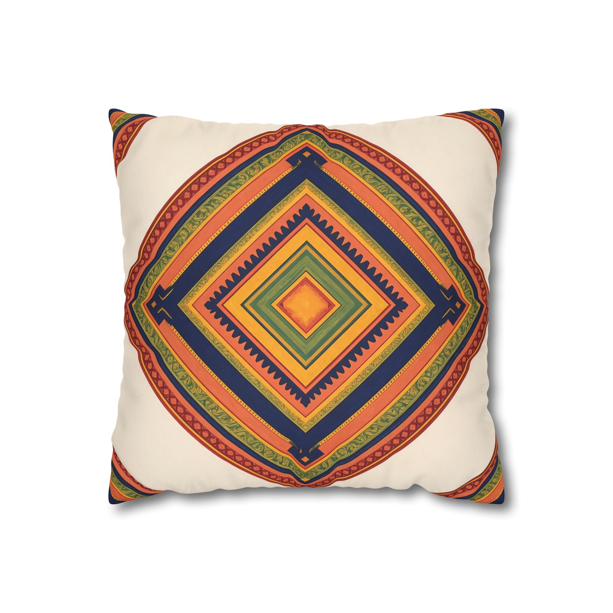 Global Folk Geometric Cushion