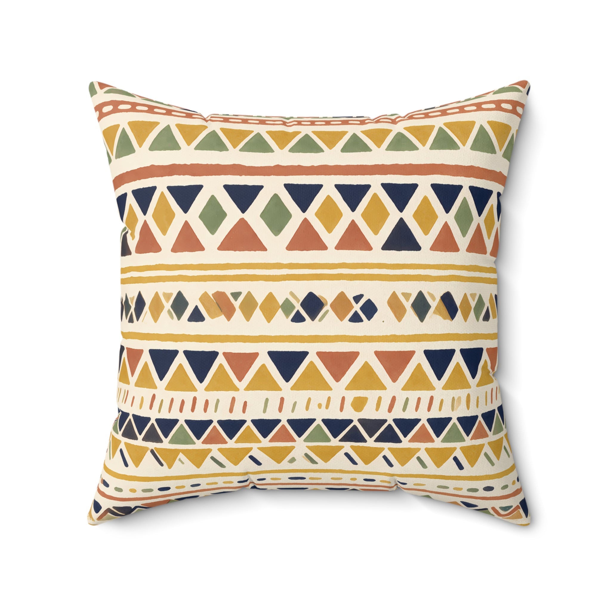 Terracotta Tribal Throw Pillow with Insert